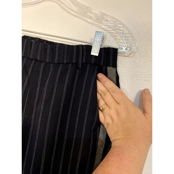 ZARA Trafaluc Collection XS Pants Mid Rise Pull On Navy White Gray Side Stripe - Picture 6 of 7